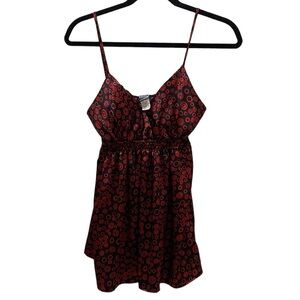 Womens THX Top Size L Black White Pull Over Straps V Neck Polka Dots